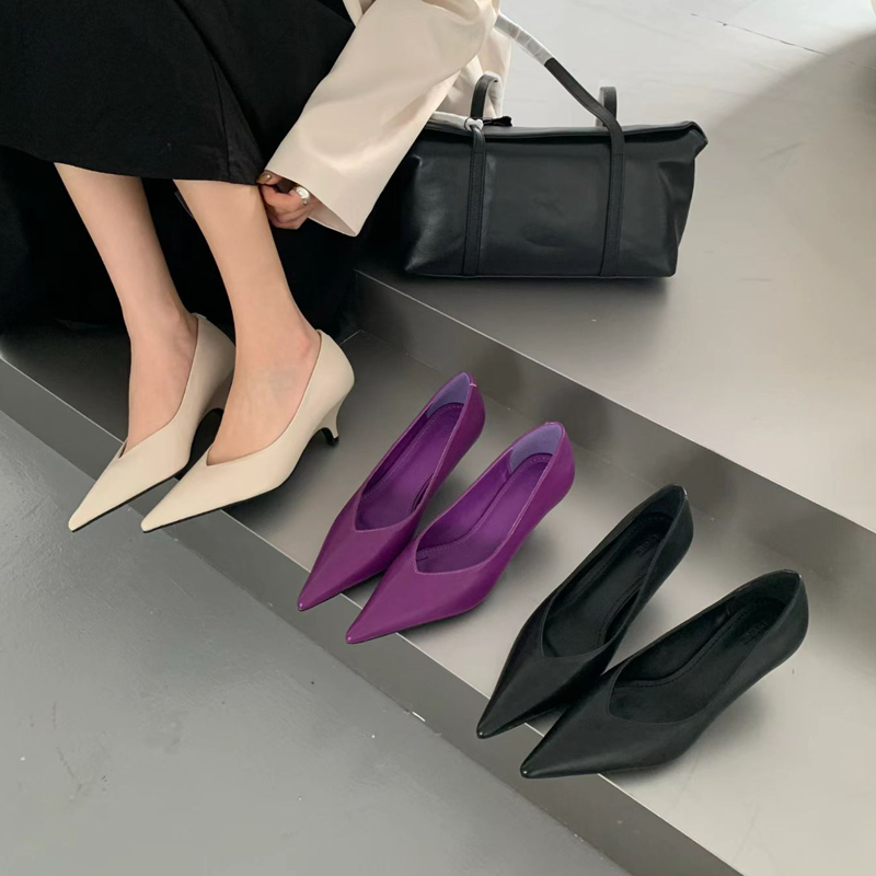Women'S Shoes Non Slip - รองเท้าส้นเตี้ยแบบสวม SUOJIALUN คอลเลคชั่นฤดูใบไม้ผลิ 2025 แบรนด์ใหม่สำหรับผู้หญิง ดีไซน์หัวแหลม