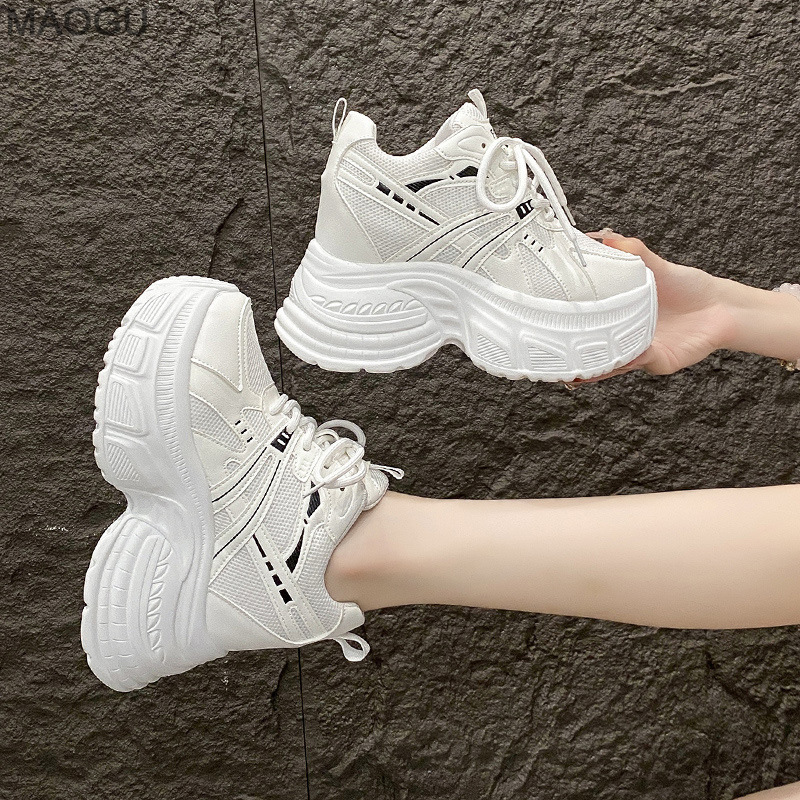 Women Shoes Size Chart - รองเท้าผ้าใบเสริมส้นสูง 10 ซม. สำหรับผู้หญิง แบบผูกเชือก สไตล์ลำลอง