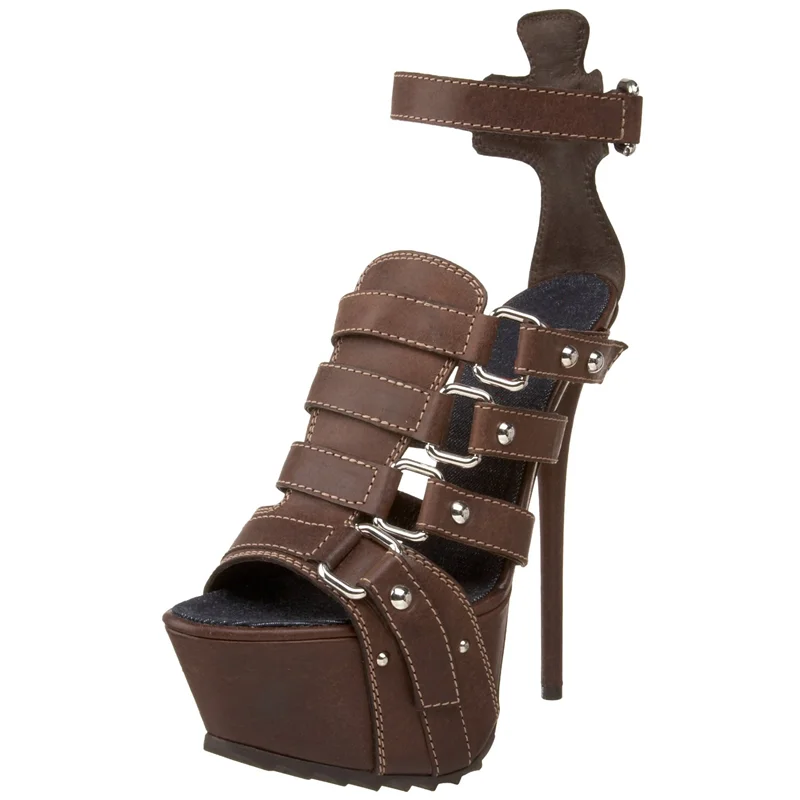 Peep Toe Heels - รองเท้าส้นสูงแบบรัดส้นประดับหมุดโลหะ ดีไซน์เซ็กซี่ หัวมน ส้นบาง ส้นโคเวท รุ่นใหม่ล่าสุด