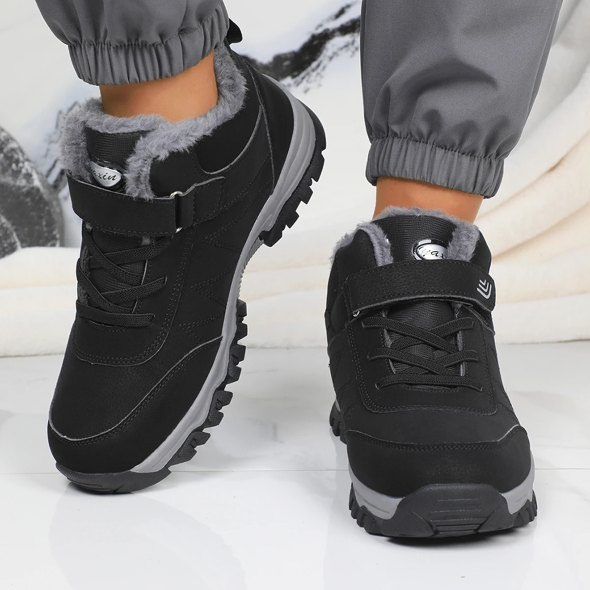 Women'S Shoes Hike - รองเท้าบูทผู้ชายสำหรับฤดูหนาว คุณภาพสูง ให้ความอบอุ่น รองเท้าบูทหิมะแบบยูนิเซ็กส์ รองเท้าบูทข้อสั้นสำหรับผู้หญิง ใส่สบาย