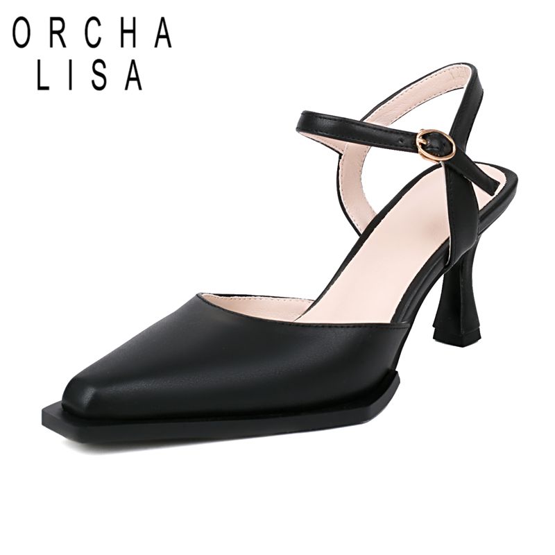 Women Shoes Brand - ORCHA LISA ยี่ห้อใหม่ผู้หญิงรองเท้าแตะสแควร์ Toe รองเท้าส้นสูง 8