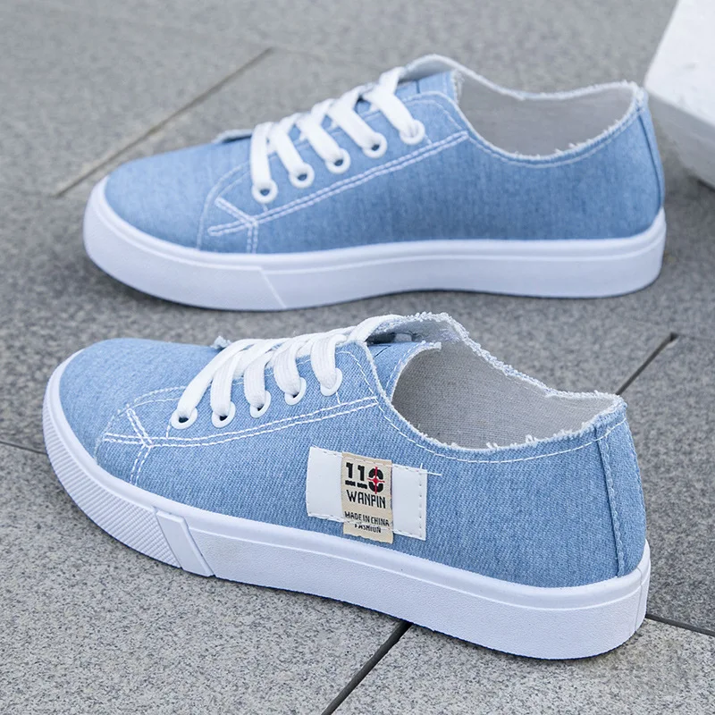Women'S Shoes Com - รองเท้าผ้าใบผู้หญิงทรงเตี้ย รุ่นยอดนิยม คอลเลคชั่นฤดูใบไม้ผลิ/ฤดูร้อน ปี 2026 ทำจากผ้าเดนิม