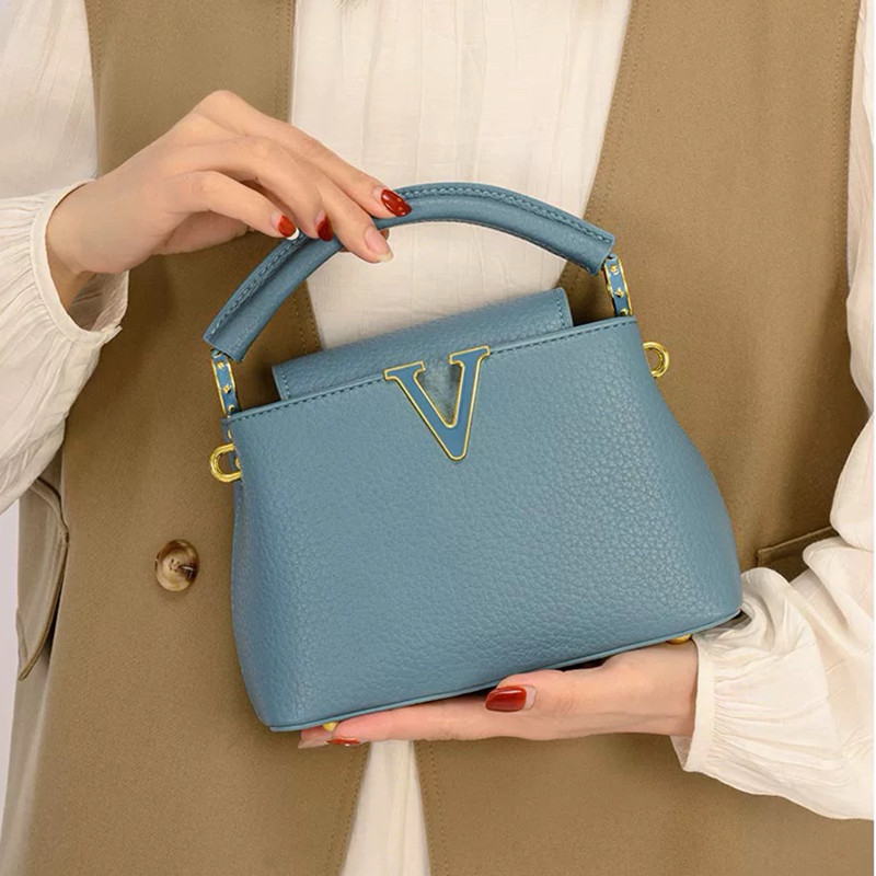 Women'S Shoes Louis Vuitton - แฟชั่นผู้หญิงหนังกระเป๋าถือ 2025 ฤดูร้อนใหม่ขนาดเล็กไหล่Crossbodyกระเป๋าแบบพกพาV Letter Shell Messengerกระเป๋า