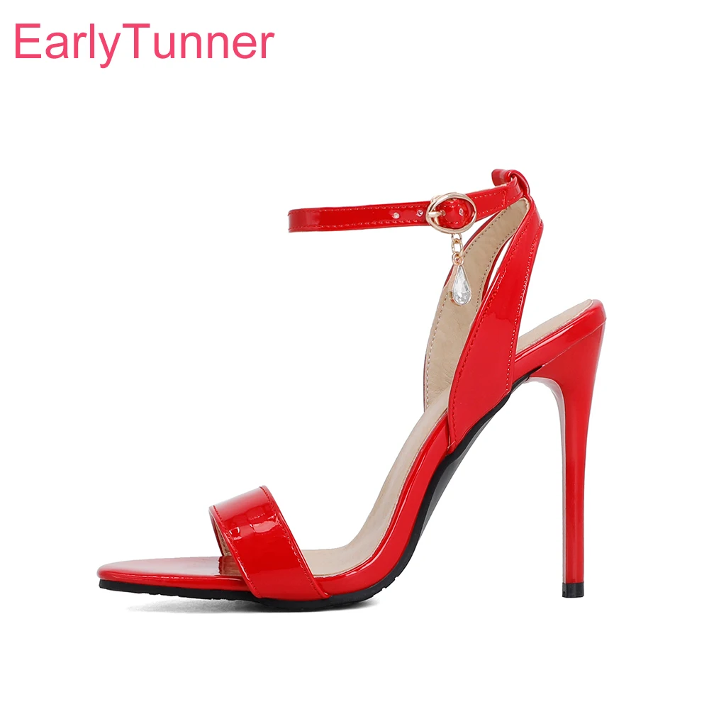 Women Shoes Brand - ยี่ห้อใหม่ฤดูร้อน Glamour สีดําสีแดงผู้หญิงรองเท้าแตะแฟชั่นรองเท้าส้นสูง Lady รองเท้าขนาดใหญ่ขนาด 32