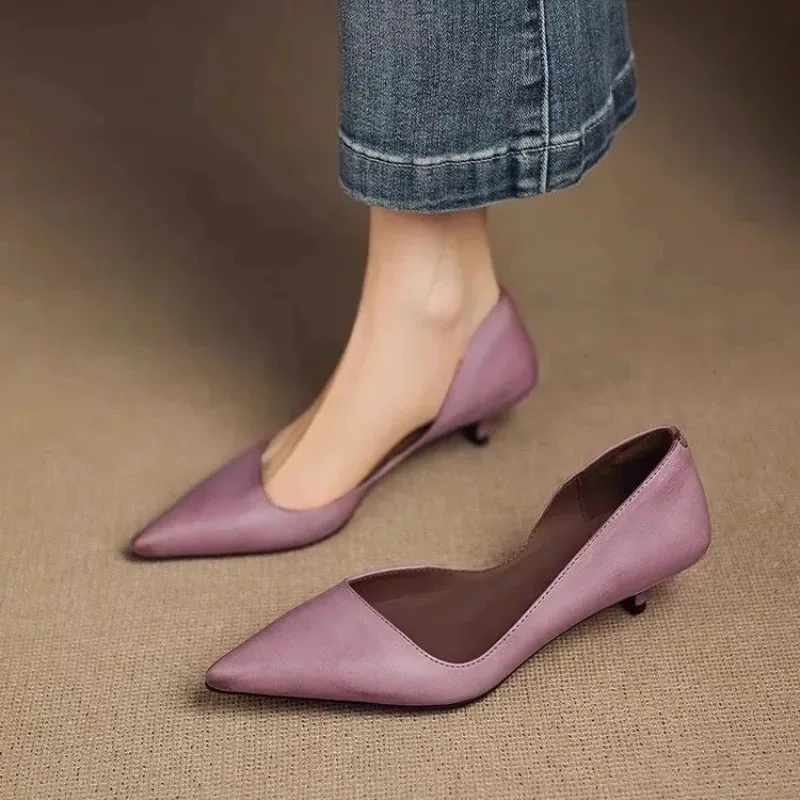 Women'S Shoes Non Slip - รองเท้าส้นเข็มหัวแหลมแฟชั่นสำหรับผู้หญิง สไตล์เซ็กซี่ ระบายอากาศด้านข้าง น้ำหนักเบา