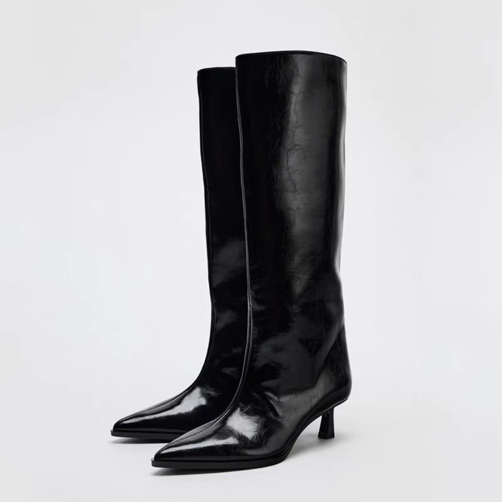 Wide Fit Heels - รองเท้าบูททรงสูงปลายแหลมแบบมีส้น รุ่นปี 2026 รองเท้าบูทยาวทรงนักรบแฟชั่นสำหรับผู้หญิง คอลเลคชั่นใหม่ ฤดูใบไม้ร่วง