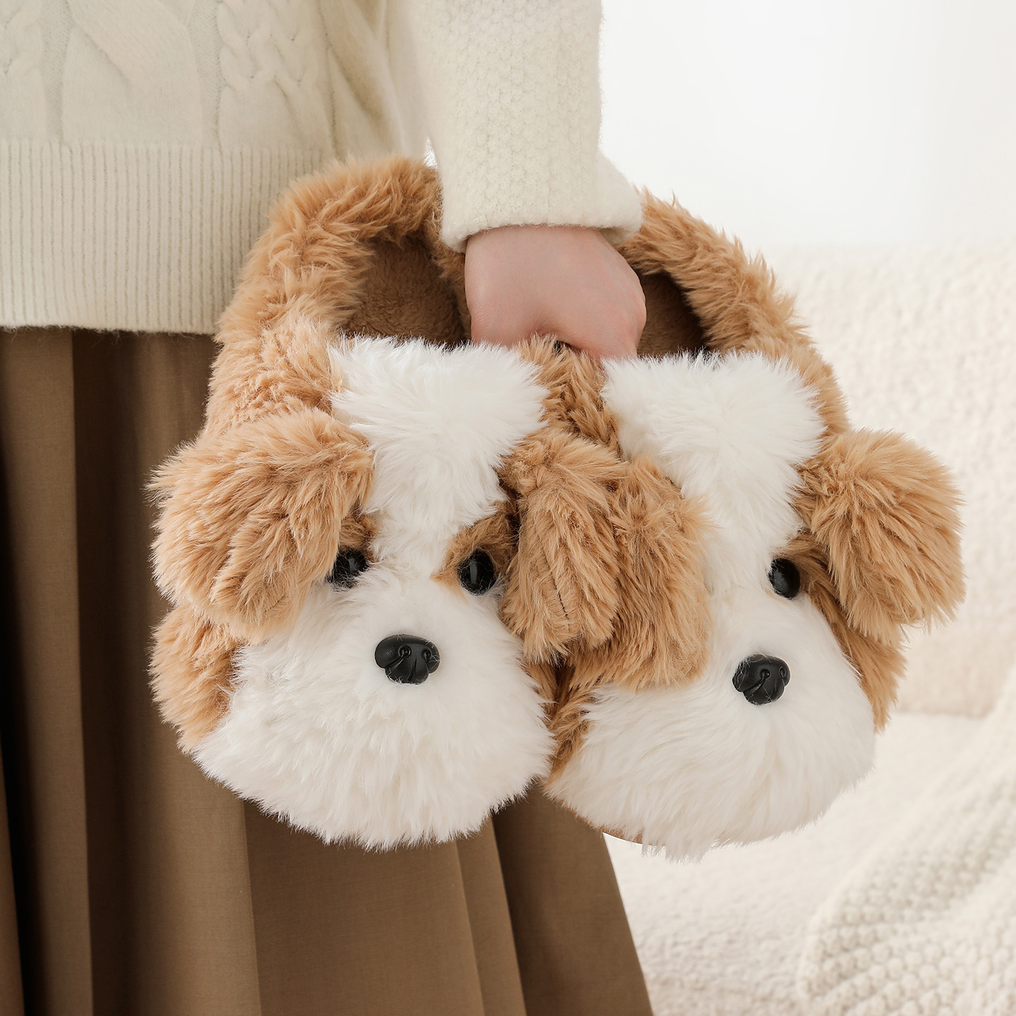 Women'S Shoes Hush Puppies - รองเท้าแตะการ์ตูนสุนัขบอร์เดอร์คอลลี่ ZUOFU สำหรับฤดูใบไม้ร่วงและฤดูหนาว น่ารัก กันลื่น พื้นรองเท้า