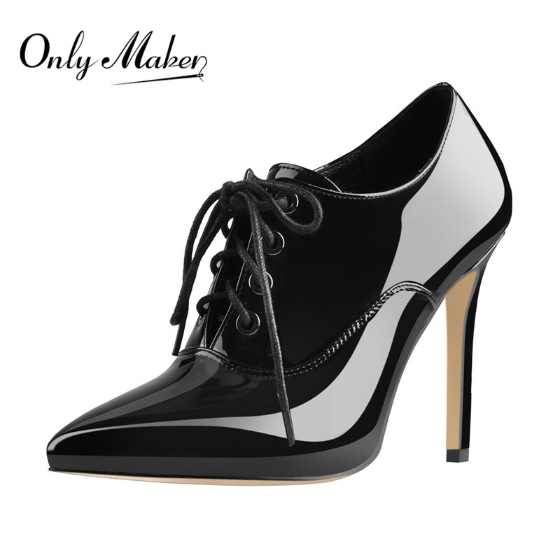Onlymaker Women Lace Up รองเท้ - Court Heel Pointed บทวิจารณ์และราคา