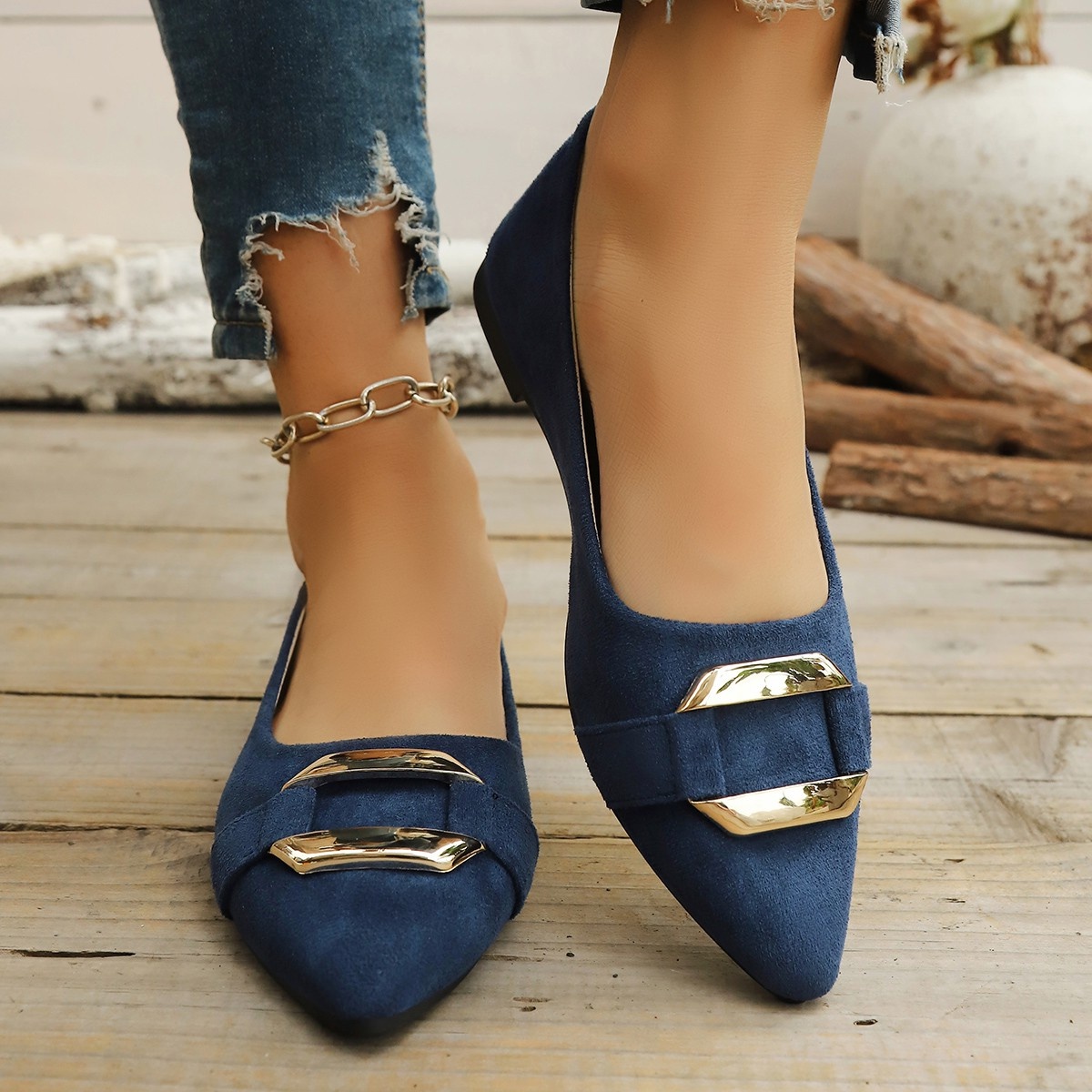 รองเท้าส้นเตี้ยแบบสวม สไตล์ลำล - Women Shoes Casual บทวิจารณ์และราคา