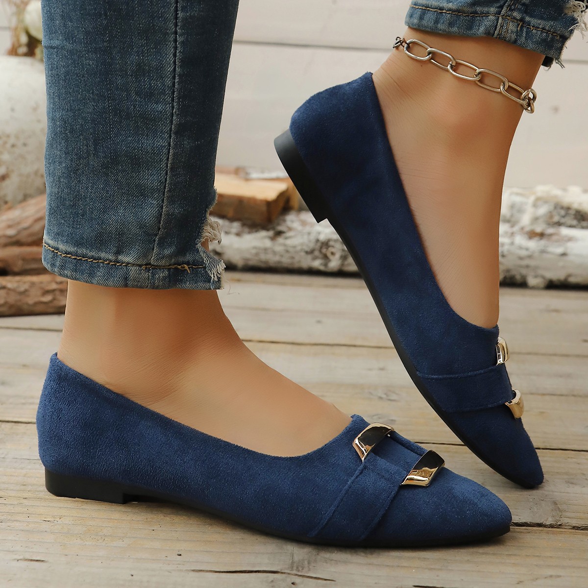 รองเท้าส้นเตี้ยแบบสวม สไตล์ลำล - Women Shoes Casual บทวิจารณ์และราคา