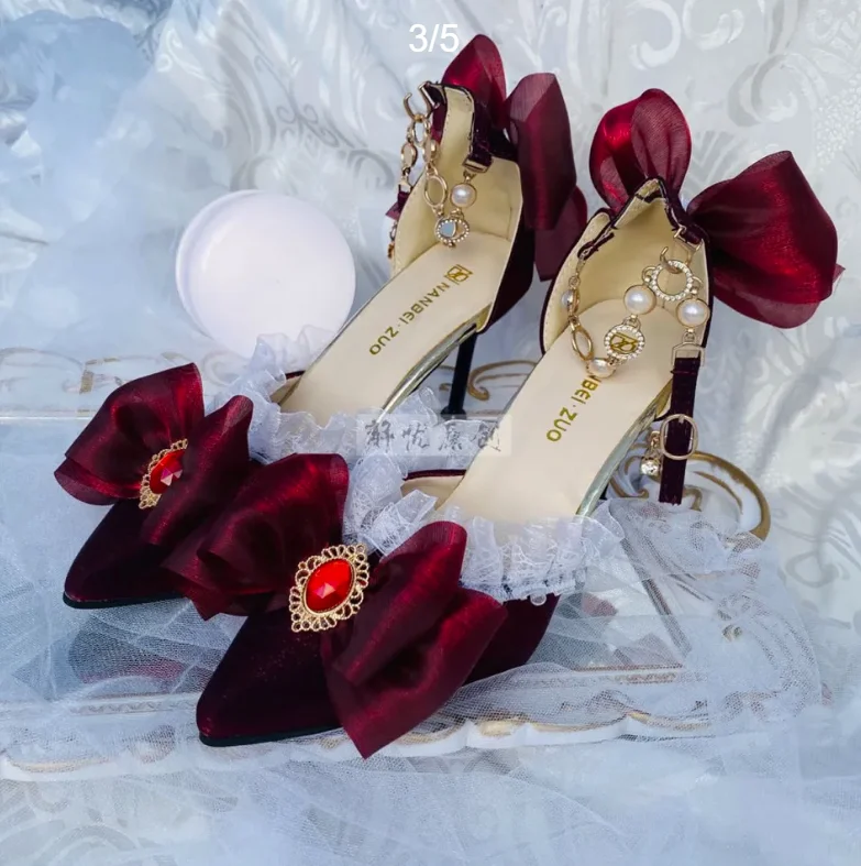 Lolita รองเท้าส้นสูงรองเท้า El - Court Heel Pointed บทวิจารณ์และราคา