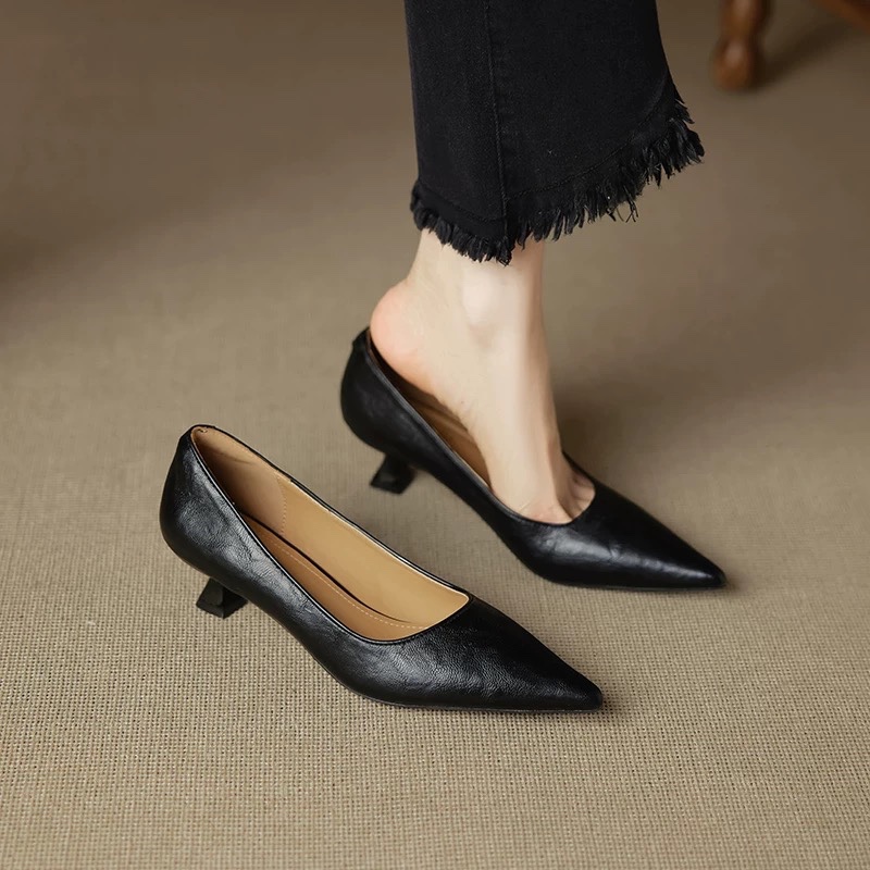 รองเท้าส้นสูงแบบสลิปออน หนังกล - Women'S Shoes Non Slip บทวิจารณ์และราคา