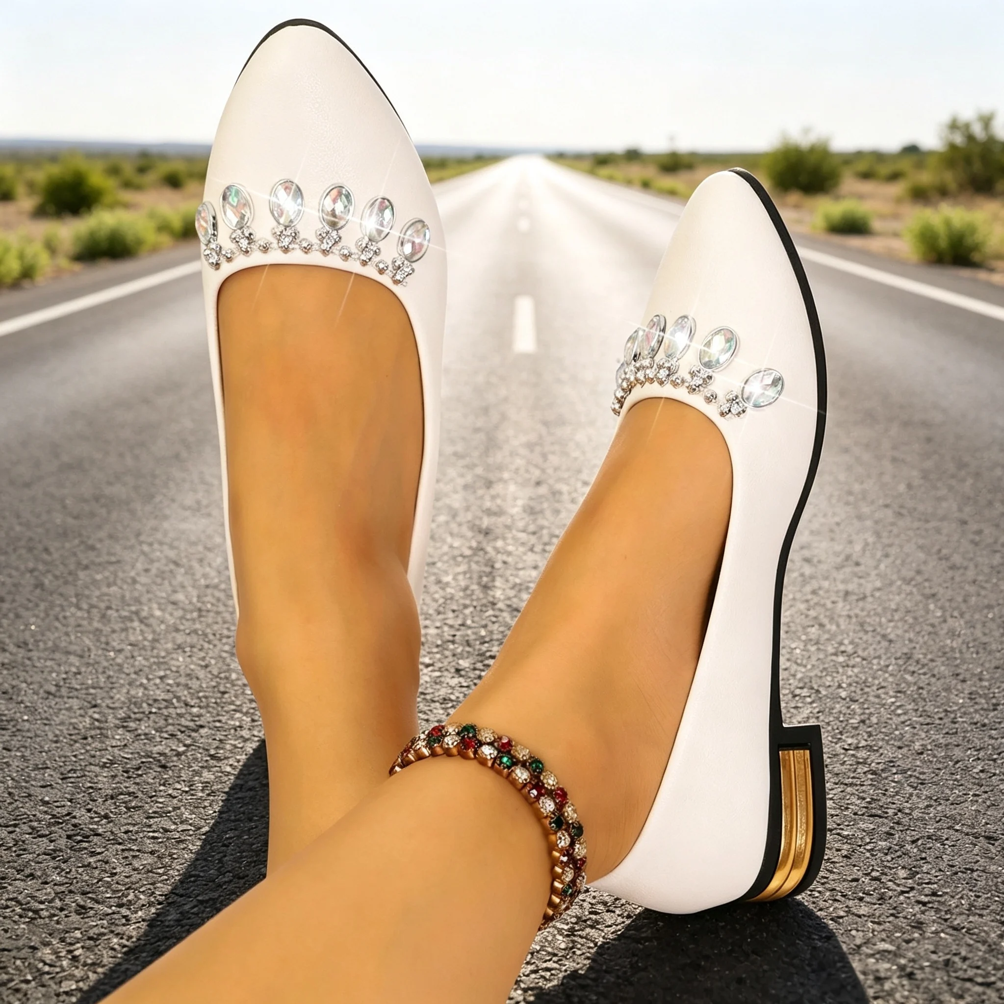 รองเท้าส้นแบนสำหรับผู้หญิง หัว - Women'S Shoes Non Slip บทวิจารณ์และราคา