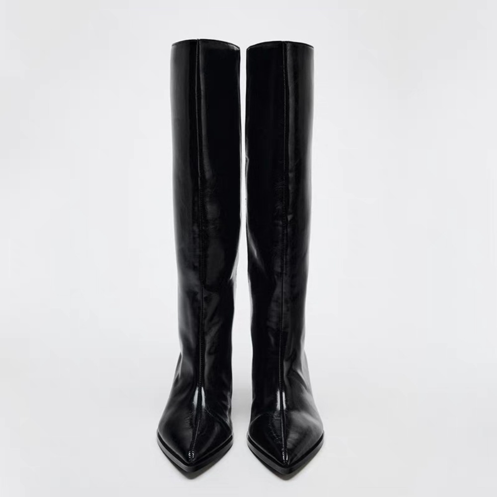 รองเท้าบูททรงสูงปลายแหลมแบบมีส - Wide Fit Heels บทวิจารณ์และราคา