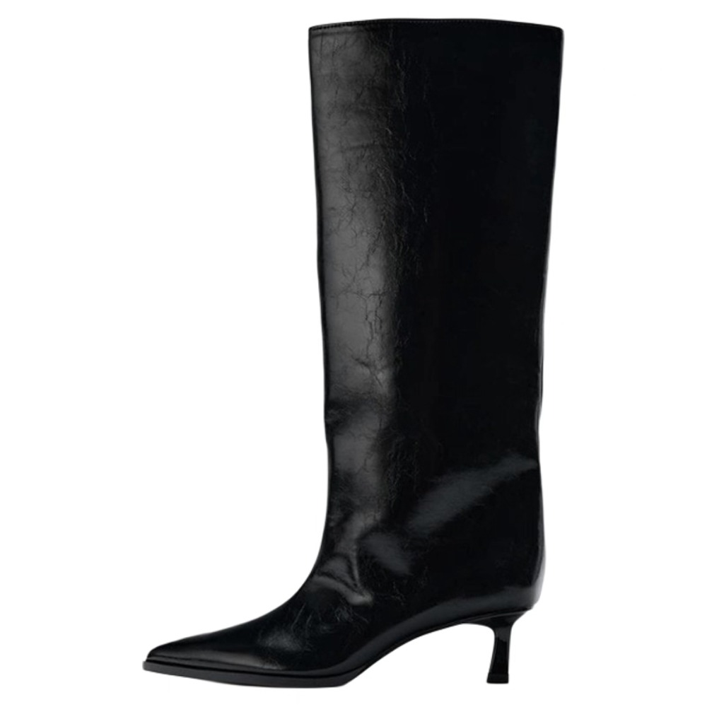 รองเท้าบูททรงสูงปลายแหลมแบบมีส - Wide Fit Heels บทวิจารณ์และราคา