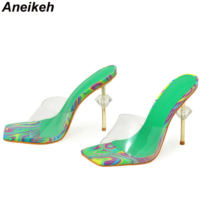Aneikeh ใหม่เซ็กซี่แปลกโปร่งใส - Peep Toe Heels บทวิจารณ์และราคา